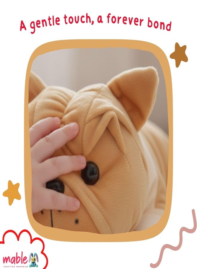 MABLE لعبة كلب بولدوغ ناعمة للأطفال من مابل | قطيفة فائقة النعومة | لعبة جرو محشوة لطيفة | دمية كلب كبيرة الحجم قابلة للعناق للأولاد والبنات | هدية رائعة لحيوان أليف صغير (60 سم، بني فاتح) - Image 3